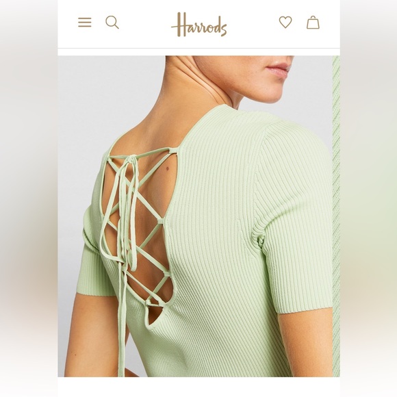 🩷SOLD🩷Maje bateau light green ribbed sweater midi dress 36 XS S - Picture 10 of 16